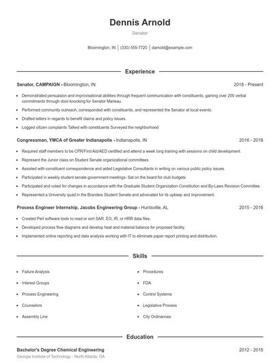 Senator Resume