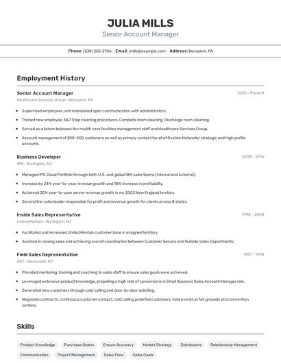 Resume example 2