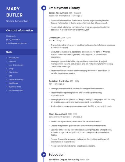 Senior Accountant Resume