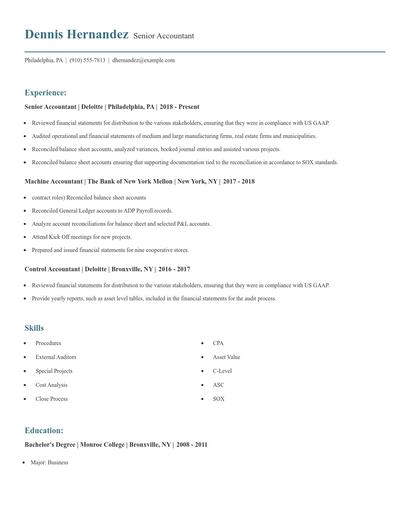 Senior Accountant Resume