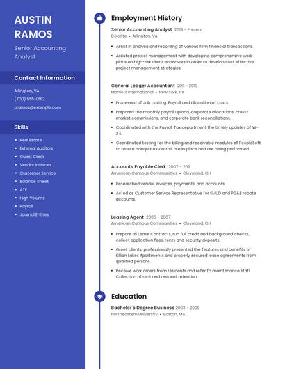 Senior Accounting Analyst Resume