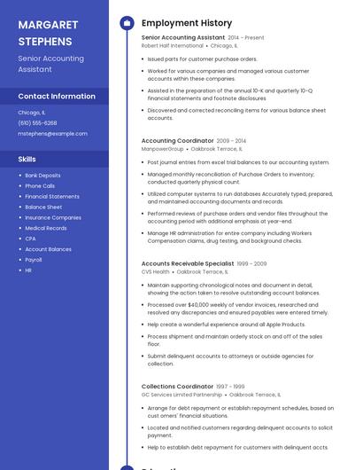 Senior Accounting Assistant Resume