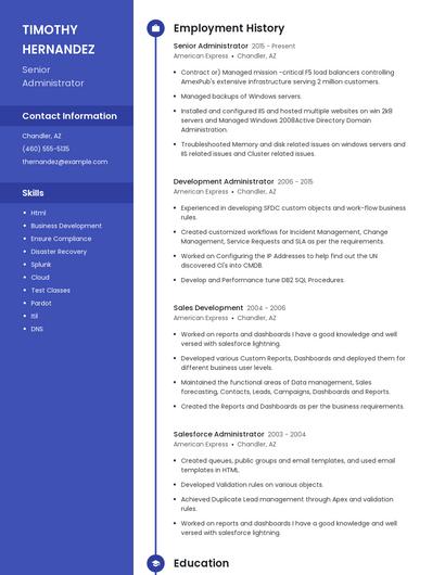 Resume example 5