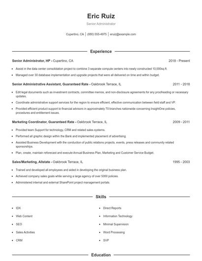 Resume example 1