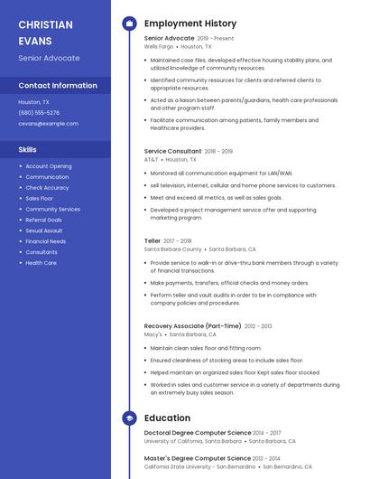 Senior Advocate Resume