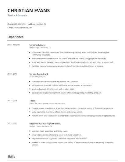 Senior Advocate Resume
