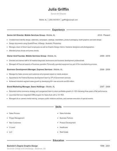 Resume example 1