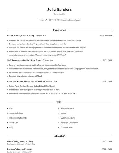 Resume example 1