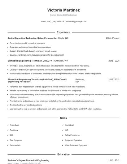 Resume example 1