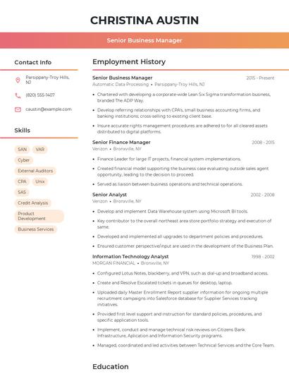 Resume example 3