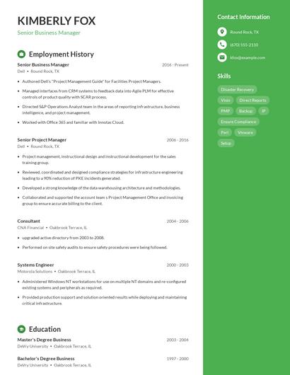 Resume example 5