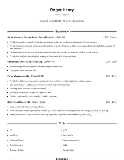 Resume example 1