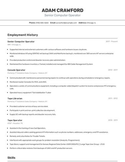 Resume example 2