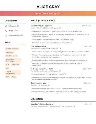 Resume example 3