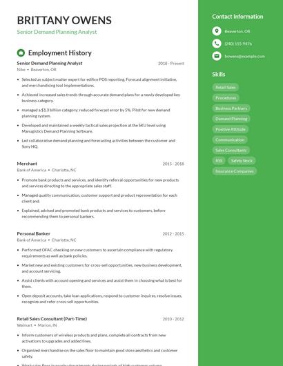 Senior Demand Planning Analyst Resume