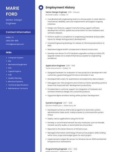 Resume example 4