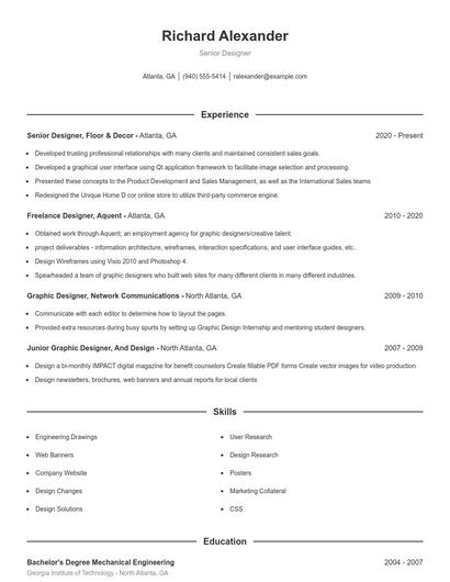 Resume example 1