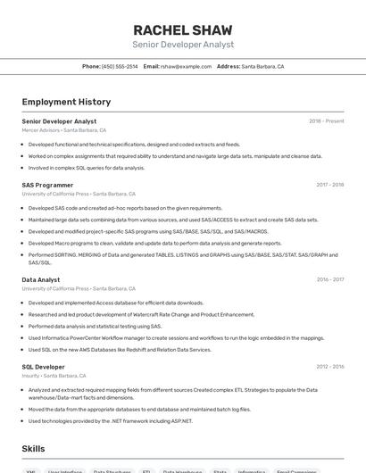 Resume example 2