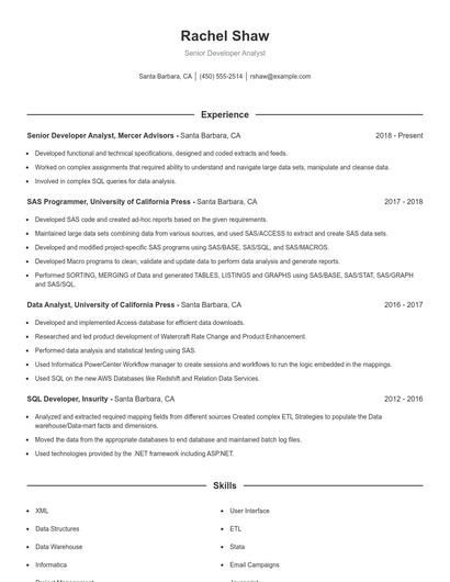 Resume example 1