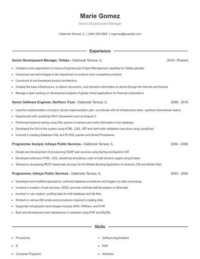 Resume example 1