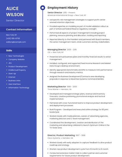 Senior Director Resume