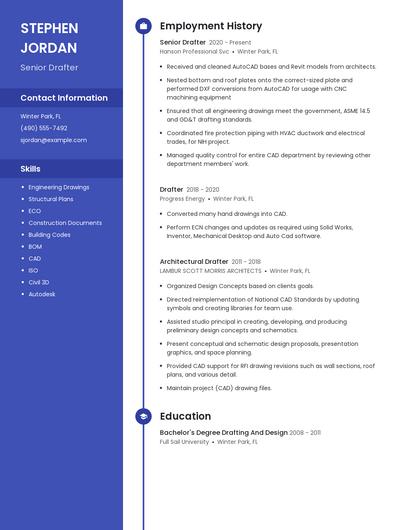 Senior Drafter Resume