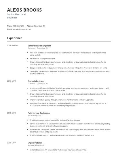 Senior Electrical Engineer Resume