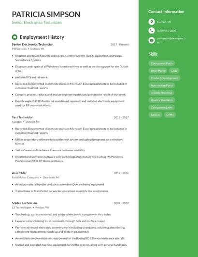 Resume example 5