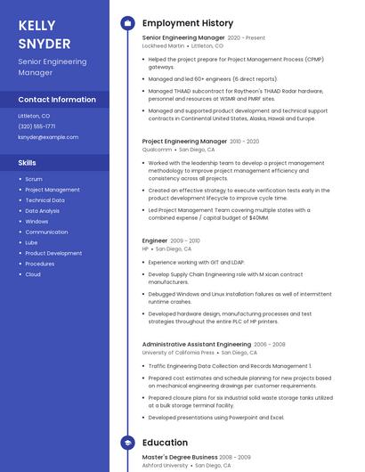 Senior Engineering Manager Resume