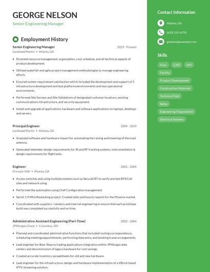 Senior Engineering Manager Resume