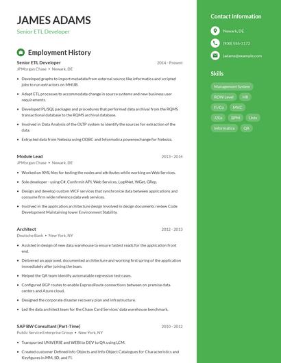 Resume example 4