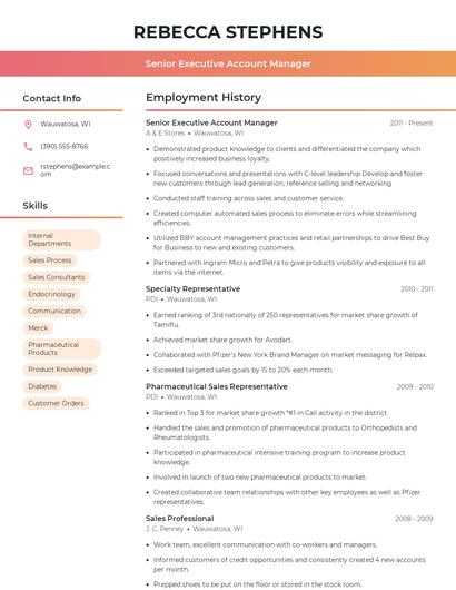 Senior Executive Account Manager Resume