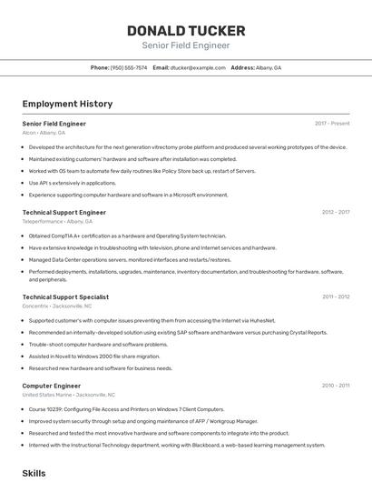 Resume example 2