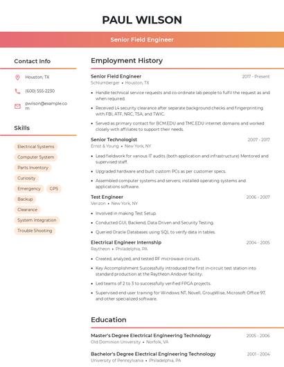Resume example 3
