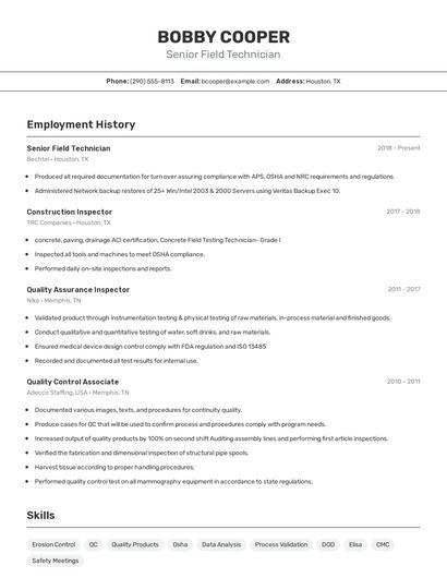Resume example 2