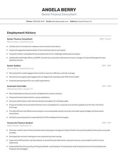 Resume example 2