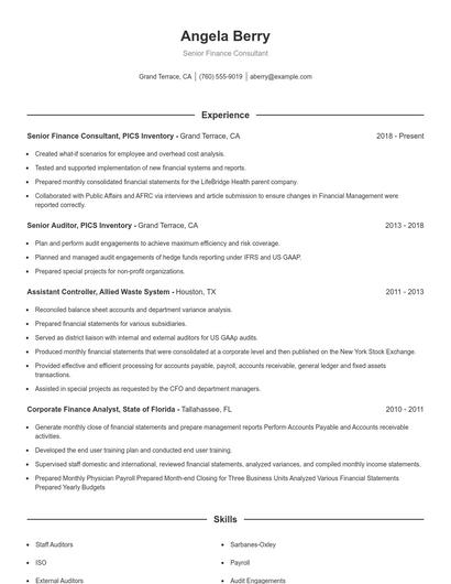 Resume example 1