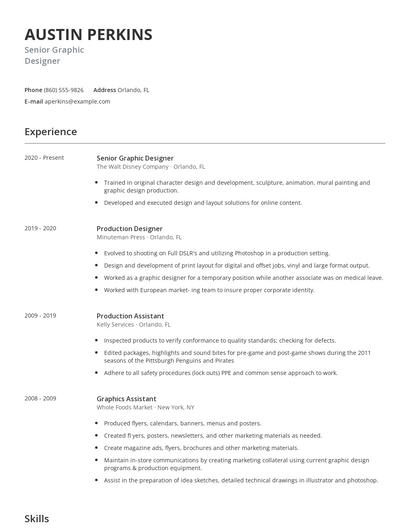 Senior Graphic Designer Resume