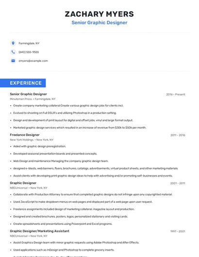 Senior Graphic Designer Resume