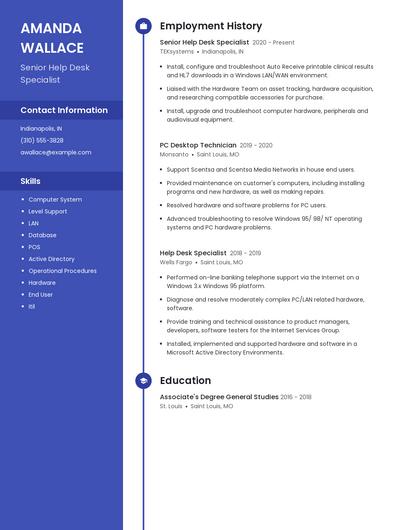 Senior Help Desk Specialist Resume