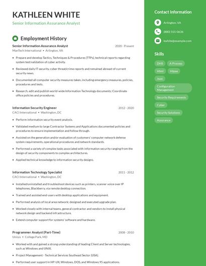 Senior Information Assurance Analyst Resume