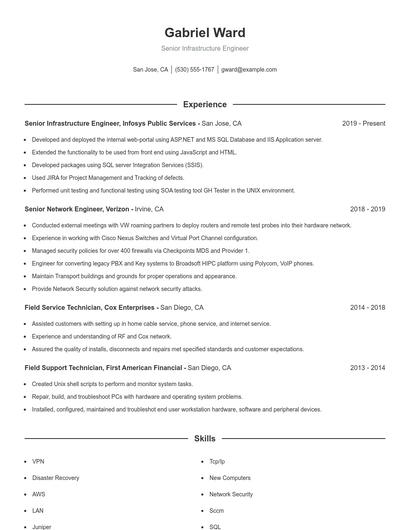 Resume example 1