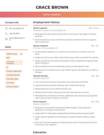 Resume example 3