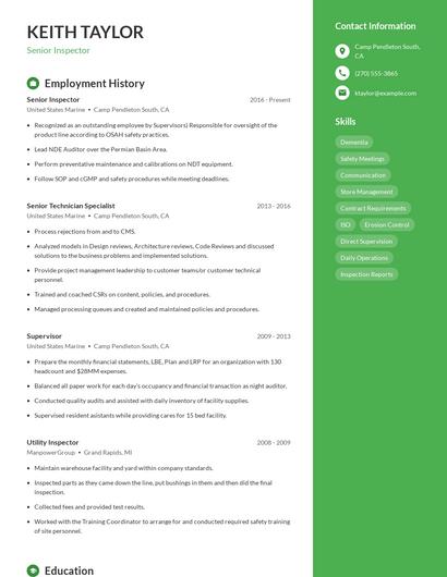 Resume example 4