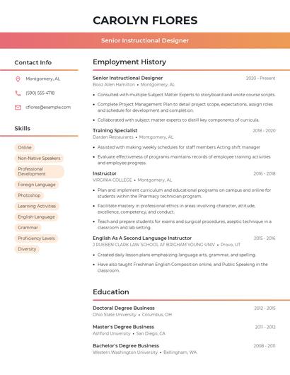 Resume example 3