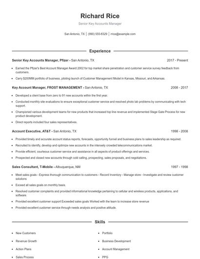 Senior Key Accounts Manager Resume