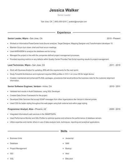 Resume example 1