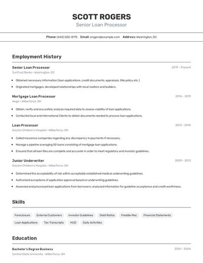 Resume example 2