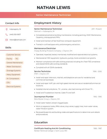 Resume example 3