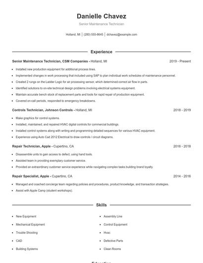 Resume example 1